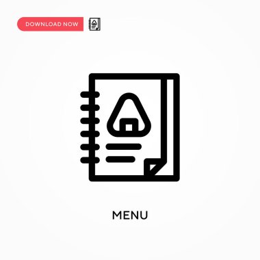 Menü basit vektör simgesi. Web sitesi veya mobil uygulama için modern, basit düz vektör çizimi