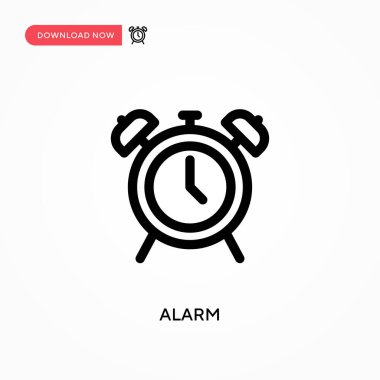 Alarm Basit vektör simgesi. Web sitesi veya mobil uygulama için modern, basit düz vektör çizimi