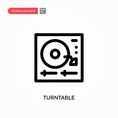 Turntable Basit vektör simgesi. Web sitesi veya mobil uygulama için modern, basit düz vektör çizimi