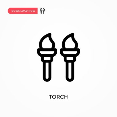 Meşale Basit vektör simgesi. Web sitesi veya mobil uygulama için modern, basit düz vektör çizimi