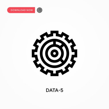 Data-5 basit vektör simgesi. Web sitesi veya mobil uygulama için modern, basit düz vektör çizimi
