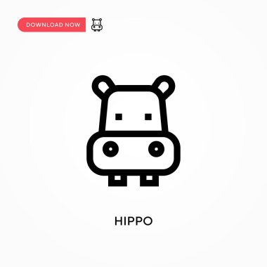Hippo Basit vektör simgesi. Web sitesi veya mobil uygulama için modern, basit düz vektör çizimi