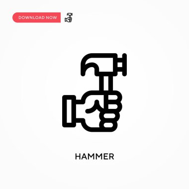 Hammer Basit vektör simgesi. Web sitesi veya mobil uygulama için modern, basit düz vektör çizimi