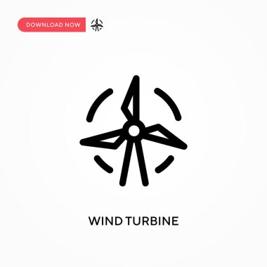 Rüzgar türbini basit vektör simgesi. Web sitesi veya mobil uygulama için modern, basit düz vektör çizimi