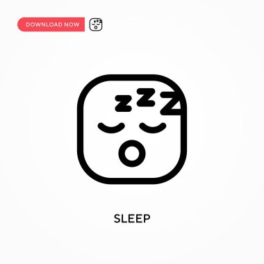 Uyu Basit vektör simgesi. Web sitesi veya mobil uygulama için modern, basit düz vektör çizimi