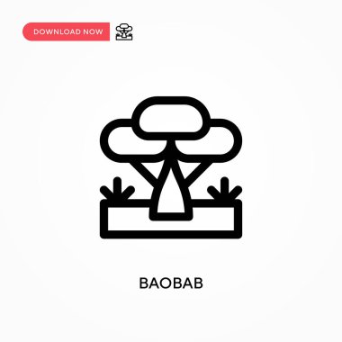 Baobab Basit vektör simgesi. Web sitesi veya mobil uygulama için modern, basit düz vektör çizimi