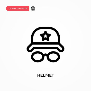 Kask Basit vektör simgesi. Web sitesi veya mobil uygulama için modern, basit düz vektör çizimi