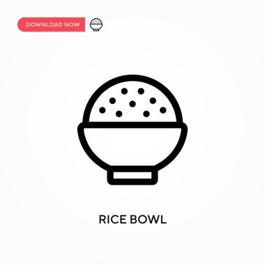 Pirinç kasesi basit vektör simgesi. Web sitesi veya mobil uygulama için modern, basit düz vektör çizimi