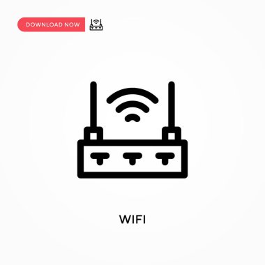 Wifi Basit vektör simgesi. Web sitesi veya mobil uygulama için modern, basit düz vektör çizimi