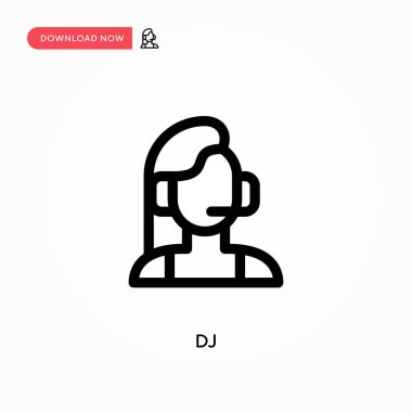 DJ Basit vektör simgesi. Web sitesi veya mobil uygulama için modern, basit düz vektör çizimi