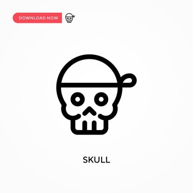 Kafatası Basit vektör simgesi. Web sitesi veya mobil uygulama için modern, basit düz vektör çizimi