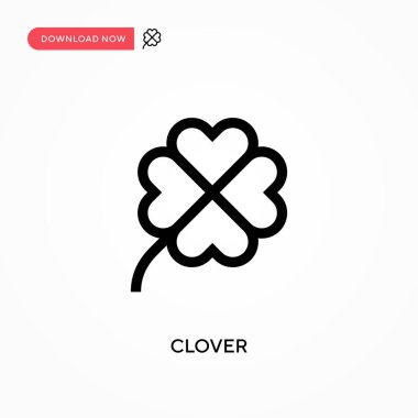 Yonca Basit vektör simgesi. Web sitesi veya mobil uygulama için modern, basit düz vektör çizimi