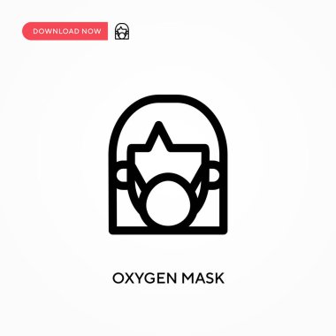 Oksijen maskesi basit vektör simgesi. Web sitesi veya mobil uygulama için modern, basit düz vektör çizimi
