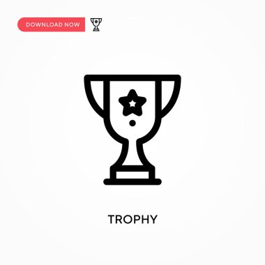 Kupa basit vektör simgesi. Web sitesi veya mobil uygulama için modern, basit düz vektör çizimi