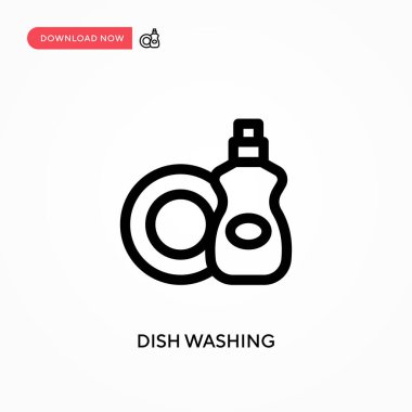 Tabak yıkama basit vektör simgesi. Web sitesi veya mobil uygulama için modern, basit düz vektör çizimi