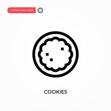 Kurabiyeler basit vektör simgesi. Web sitesi veya mobil uygulama için modern, basit düz vektör çizimi