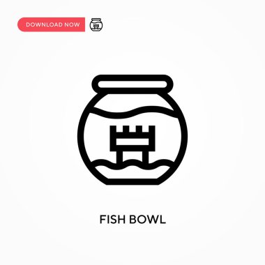 Balık kasesi basit vektör simgesi. Web sitesi veya mobil uygulama için modern, basit düz vektör çizimi