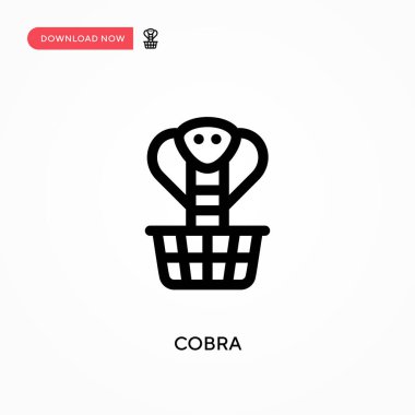 Kobra Basit vektör simgesi. Web sitesi veya mobil uygulama için modern, basit düz vektör çizimi