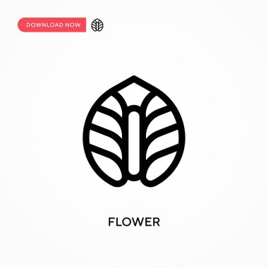 Çiçek Basit vektör simgesi. Web sitesi veya mobil uygulama için modern, basit düz vektör çizimi