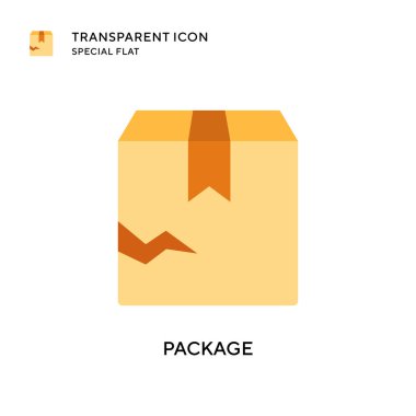 Paket vektör simgesi. Düz çizim. EPS 10 vektörü.