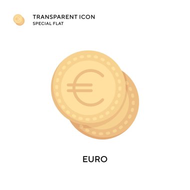Euro vektör simgesi. Düz çizim. EPS 10 vektörü.
