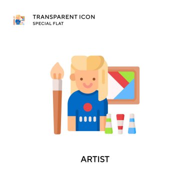 Sanatçı vektör simgesi. Düz çizim. EPS 10 vektörü.