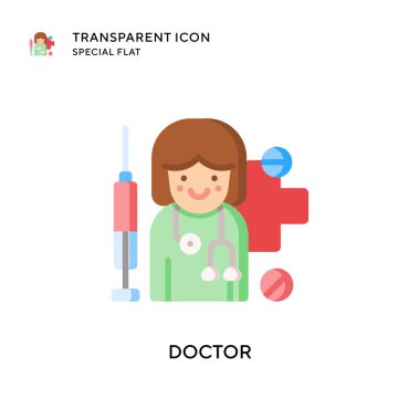 Doktor vektör simgesi. Düz çizim. EPS 10 vektörü.