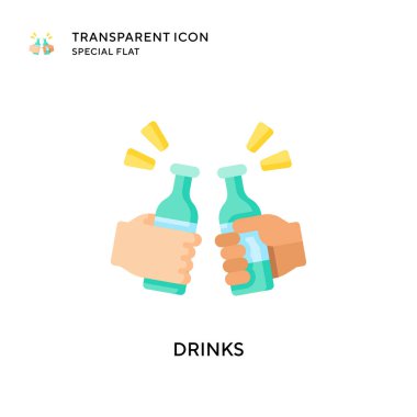 İçki vektör simgesi. Düz çizim. EPS 10 vektörü.