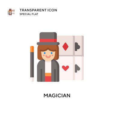 Sihirbaz vektör simgesi. Düz çizim. EPS 10 vektörü.