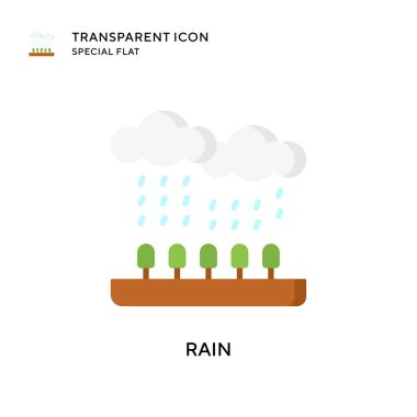 Yağmur vektör simgesi. Düz çizim. EPS 10 vektörü.