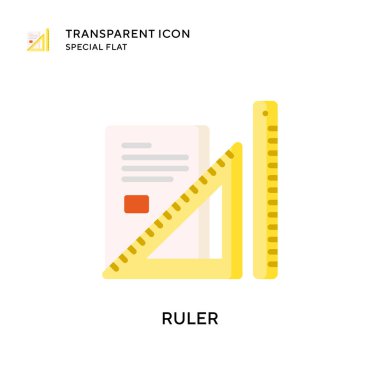 Cetvel vektör simgesi. Düz çizim. EPS 10 vektörü.