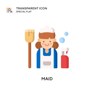 Hizmetçi vektör simgesi. Düz çizim. EPS 10 vektörü.