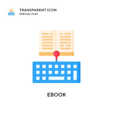 Ebook vektör simgesi. Düz çizim. EPS 10 vektörü.
