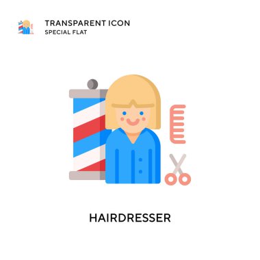 Kuaför vektör simgesi. Düz çizim. EPS 10 vektörü.