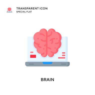 Beyin vektör simgesi. Düz çizim. EPS 10 vektörü.