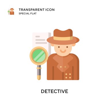 Dedektif vektör ikonu. Düz çizim. EPS 10 vektörü.