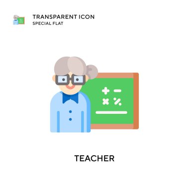 Öğretmen vektör simgesi. Düz çizim. EPS 10 vektörü.