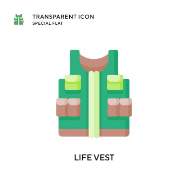 Can yeleği vektör simgesi. Düz çizim. EPS 10 vektörü.