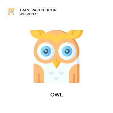 Baykuş vektör simgesi. Düz çizim. EPS 10 vektörü.