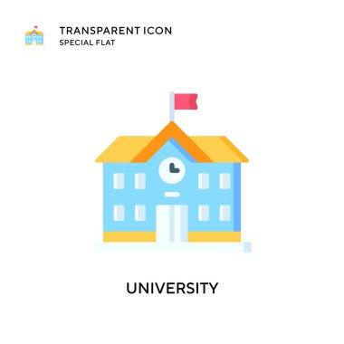 Üniversite vektör ikonu. Düz çizim. EPS 10 vektörü.