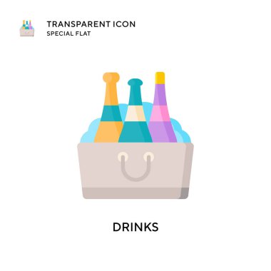 İçki vektör simgesi. Düz çizim. EPS 10 vektörü.