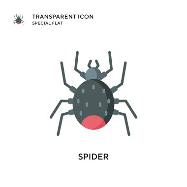 Örümcek vektör simgesi. Düz çizim. EPS 10 vektörü.