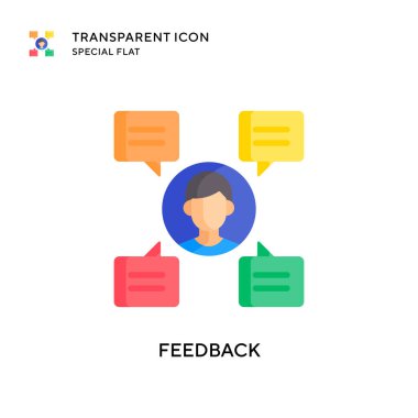 Geri besleme vektör simgesi. Düz çizim. EPS 10 vektörü.