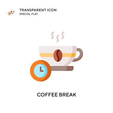 Kahve molası vektör ikonu. Düz çizim. EPS 10 vektörü.