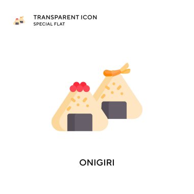 Onigiri vektör simgesi. Düz çizim. EPS 10 vektörü.