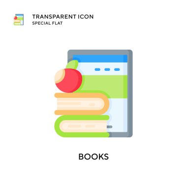 Kitap vektör simgesi. Düz çizim. EPS 10 vektörü.