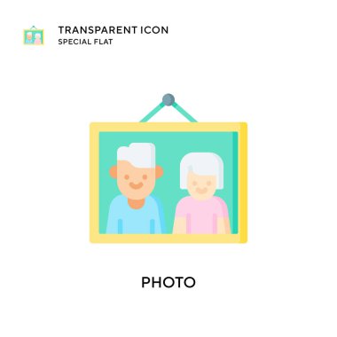 Fotoğraf vektör simgesi. Düz çizim. EPS 10 vektörü.