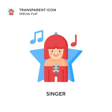 Singer vektör simgesi. Düz çizim. EPS 10 vektörü.