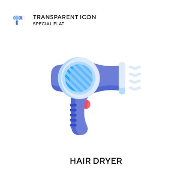 Saç kurutma ikonu. Düz çizim. EPS 10 vektörü.