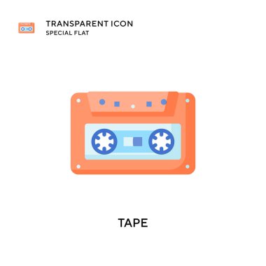 Teyp vektör simgesi. Düz çizim. EPS 10 vektörü.